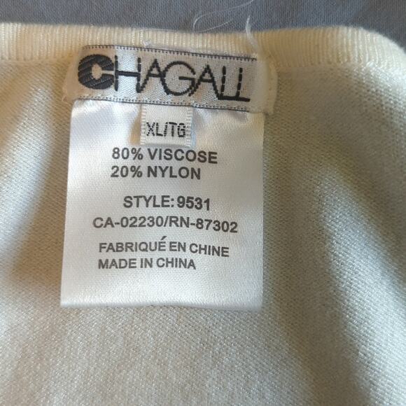 Chagall Turquoise Animal Print Sequin Embellished Lightweight Sweater Sz. XL - Picture 5 of 7